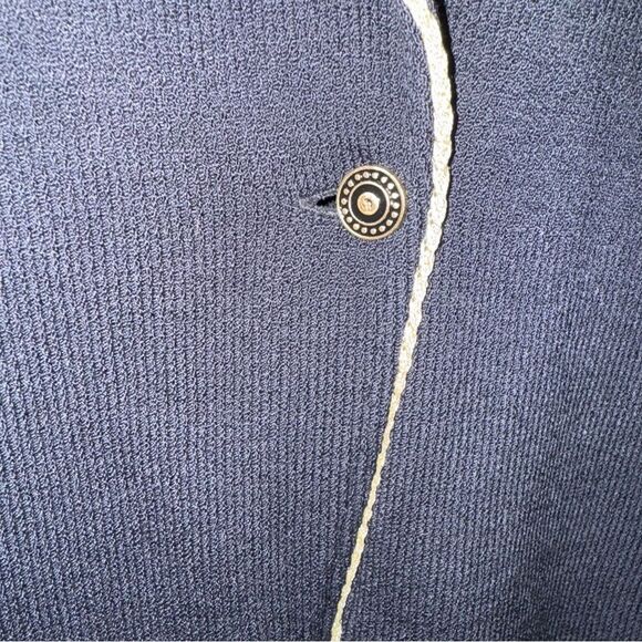 St. John Collection Black Santana Knit Blazer with Gold Trim – Size 12 - Picture 3 of 10